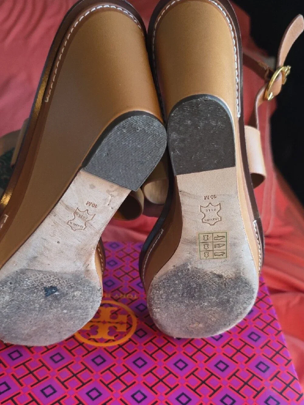Tory Burch ~SELBY 120mm Selby Wedge Sandals Brown Camel Leather